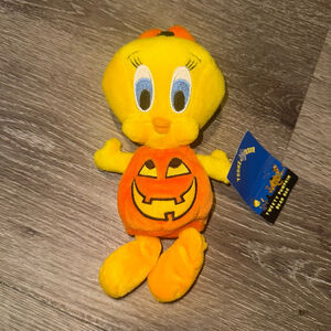 Tweety Bird Pumpkin Bean Bag 8" Plush 1998 Toons of Terror